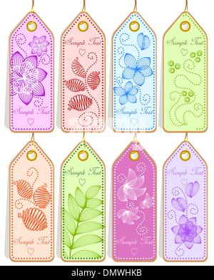 Satz von niedlichen tags Stock Vektor