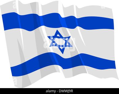 Politischen wehende Flagge Israels Stock Vektor