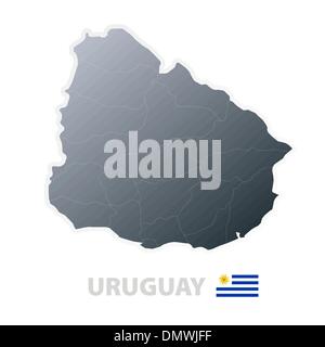 Uruguay-Karte mit offizielle Flagge Stock Vektor