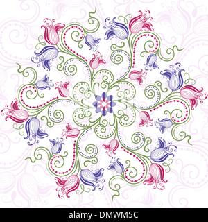 Bunte Runde Blumenrahmen Stock Vektor