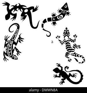 Tätowierungen Eidechsen (Sammlung) Stock Vektor