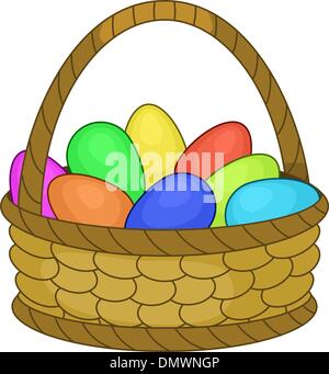 Korb mit Ostereiern Stock Vektor