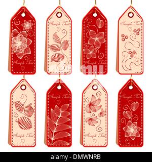 Satz von niedlichen tags Stock Vektor