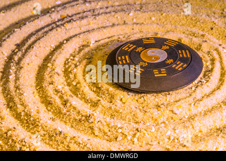 Tao Symbol Pakua in Zen Kreis Stockfoto