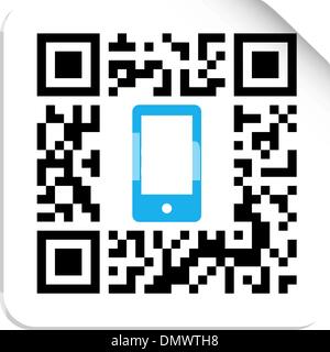 QR Code mobile label Stock Vektor
