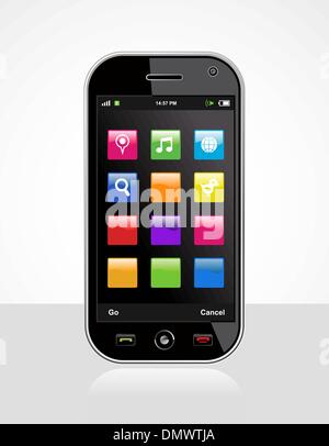 Smartphone mit Applikations-icons Stock Vektor
