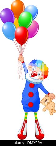 Clown und Luftballons Stock Vektor