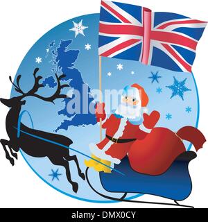 Frohe Weihnachten, Vereinigtes Königreich! Stock Vektor