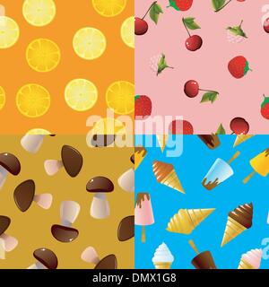 Sammlung von nahtlose Texturen von Lebensmitteln Stock Vektor