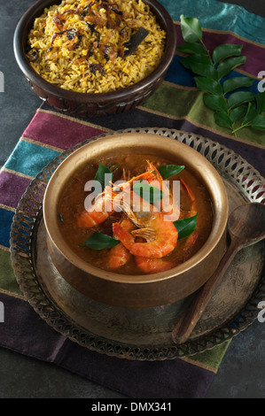 Garnelen Garnelen Patia Pathia. Parsischen Fischcurry. Indien-Essen. Stockfoto