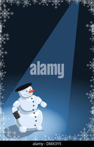 Vektor-Illustration von einem lustigen Schneemann Stock Vektor