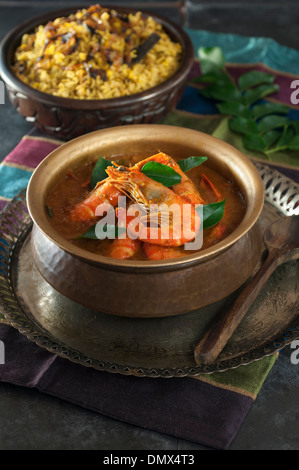 Garnelen Garnelen Patia Pathia. Parsischen Fischcurry. Indien-Essen. Stockfoto