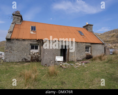 Verlassene Croft House, Isle of Lewis Stockfoto