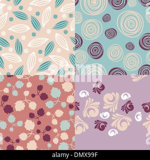 Satz von netten nahtlose Hintergründe Stock Vektor