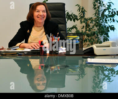 Neuen tschechischer Botschafter in Slowakei Livia Klausova spricht mit tschechischen Journalisten in ihrem Büro in Bratislava, Slowakei am 17. Dezember 2013. (CTK Foto/Jan Koller) Stockfoto