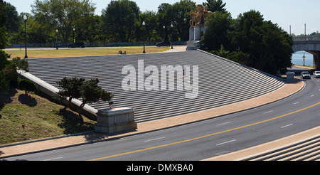 WASHINGTON, DC, USA - Treppe an der Schleuse am Potomac RIver. Stockfoto