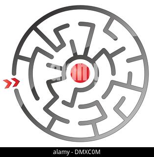 Runde einfaches Labyrinth Stock Vektor