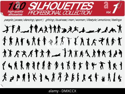 100 Silhouetten Profi Collection Vol. 1 Stock Vektor