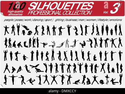 100 Silhouetten Profi Collection Vol. 3 Stock Vektor