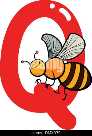 Q für Queen bee Stock Vektor