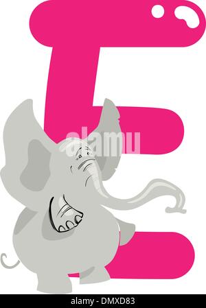E wie Elefant Stock Vektor