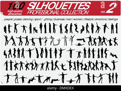 100 Vector Silhouetten Profi Collection Vol. 2 Stock Vektor