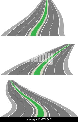 Vektor-Perspektive-Straßen Stock Vektor