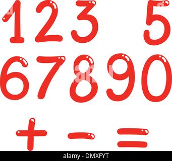 Zahlen von Null bis neun Stock Vektor