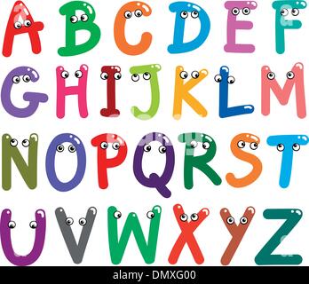 Lustige Großbuchstaben-Alphabet Stock Vektor