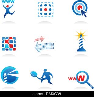 Sammlung von Seo-Symbole und logos Stock Vektor