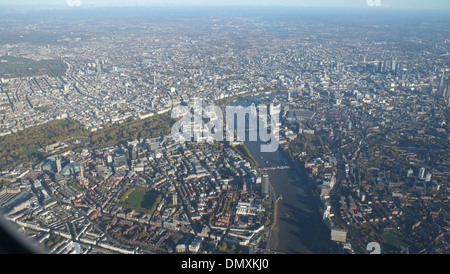 Luftaufnahmen über Zentral-London Stockfoto