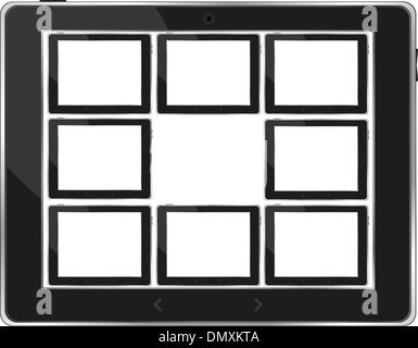 Schwarz Vektor TabletPC set mit weißer Bildschirm Stock Vektor