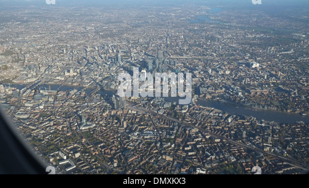 Luftaufnahmen über Zentral-London Stockfoto