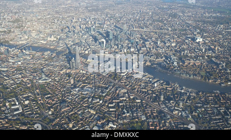 Luftaufnahmen über Zentral-London Stockfoto