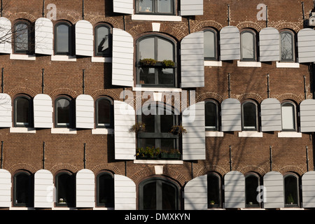 Umgebaute Lagerhallen werden Ferienwohnungen in Amsterdam Stockfoto