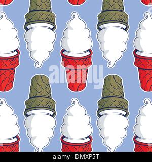 Kegel-süße Vanille-Eis-Hintergrund Stock Vektor