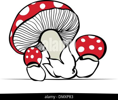 rote Pilze in Vektor Stock Vektor
