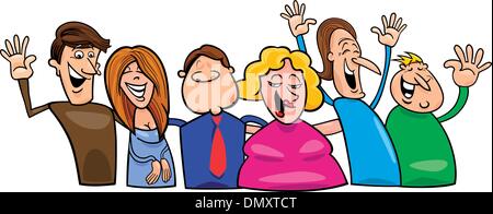 Gruppe von fröhlichen Menschen Stock Vektor