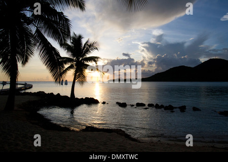 Sonnenuntergang auf der berühmten "Pointe Marin" Strand von Sainte-Anne in Martinique Stockfoto