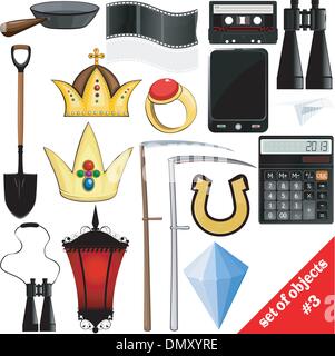 Vektor-Zeichenprogramm eine Menge von Objekten. EPS10 Stock Vektor