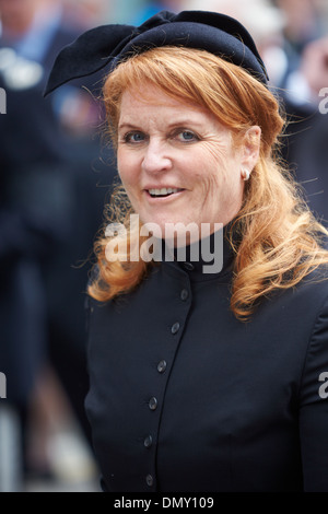 Sarah Ferguson, Herzogin von York, abgebildete nach der Beerdigung von Margaret Thatcher Stockfoto