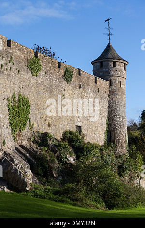 Eckturm, in Außenwand der Burg, Cahir, Co. Tipperary, Irland Stockfoto