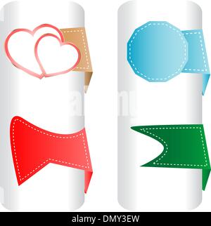 Legen Sie die Etiketten. Aufkleber für Liebe Valentine Herz Stock Vektor