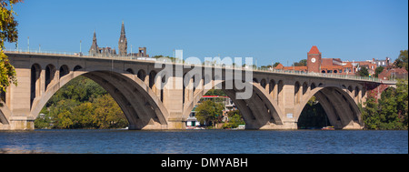 WASHINGTON, DC, USA - Key Bridge, Potomac River. Stockfoto