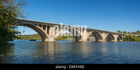 WASHINGTON, DC, USA - Key Bridge, Potomac River. Stockfoto