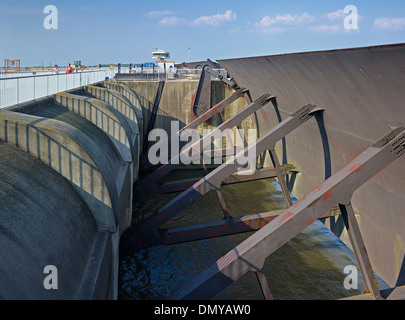 Eidersperrwerk nahe Tönning, Nordfriesland, Schleswig-Holstein, Deutschland Stockfoto