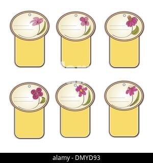 Floral Aufkleber set Stock Vektor