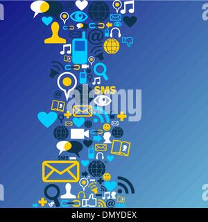 Social-Media-Netzwerk-Symbol-Hintergrund Stock Vektor