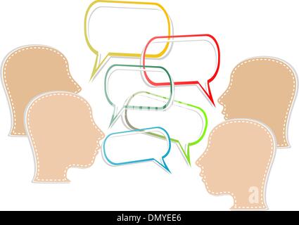 Silhouette eines menschlichen Kopfes mit aus es sprudelt Rede Stock Vektor