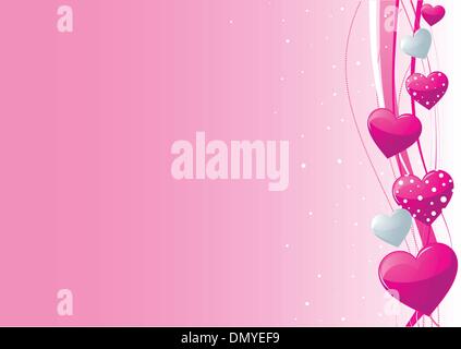 Rosa und grauen Valentine Herzen Hintergrund Stock Vektor